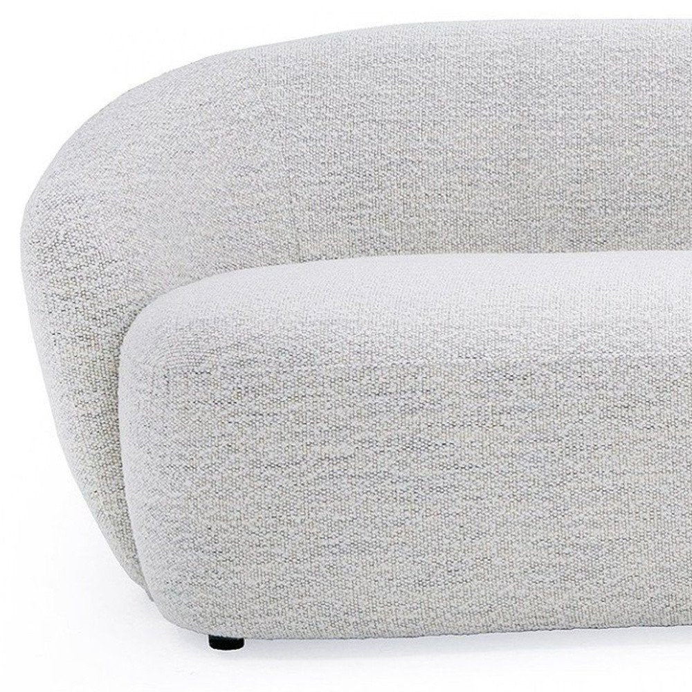 Off White Fabric Sofa with Black Legs - 90-inch