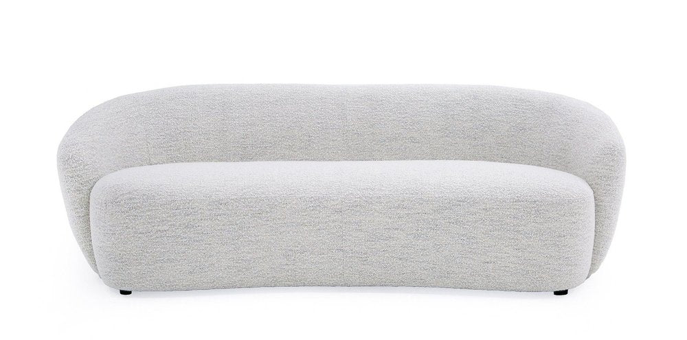 Off White Fabric Sofa with Black Legs - 90-inch