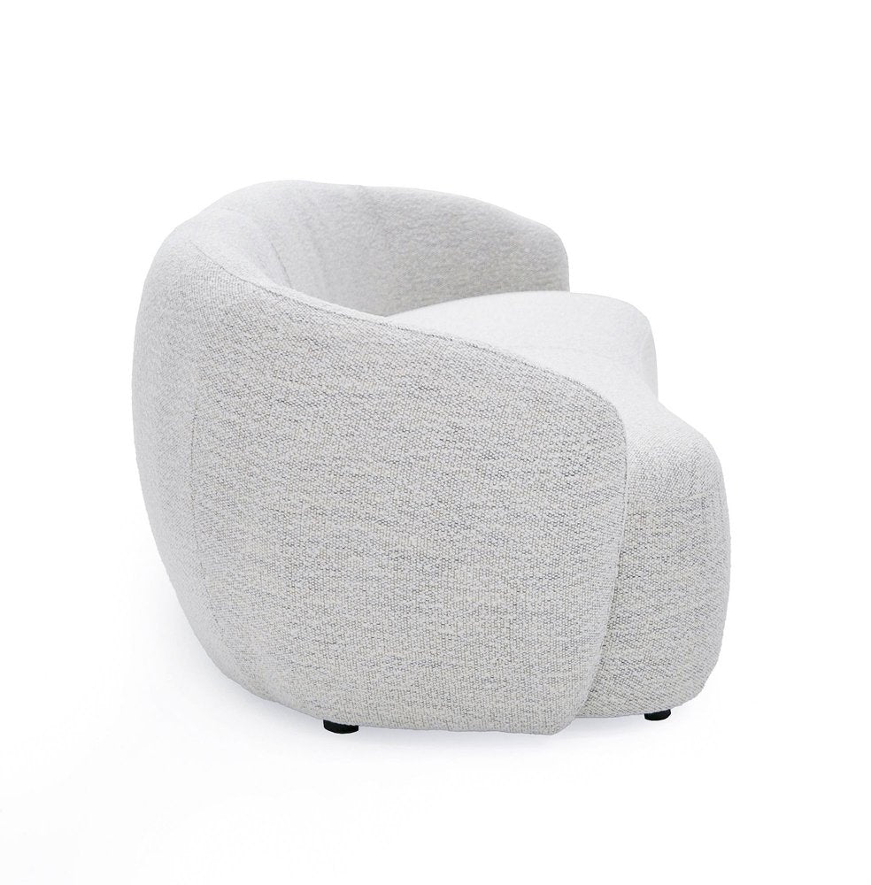 Off White Fabric Sofa with Black Legs - 90-inch