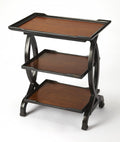 Cherry Manufactured Wood Rectangular End Table with Two Shelves
