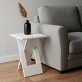 White Solid Wood Square Folding End Table - 18-inch