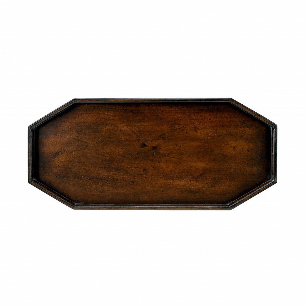 Dark Brown End Table with Two Shelves - 28-inch