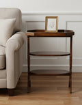 Dark Brown End Table with Two Shelves - 28-inch