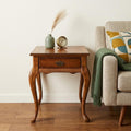 Medium Brown Solid and Manufactured Wood End Table with Drawer