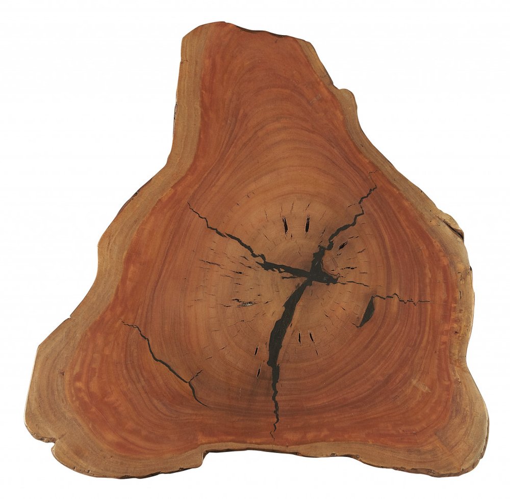 Black and Natural Brown Solid Wood Free Form End Table - 19-inch