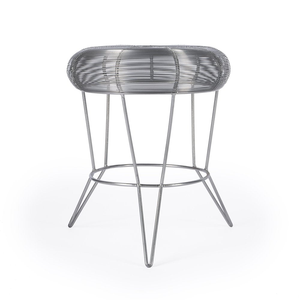 Silver Wire Round End Table - 18-inch