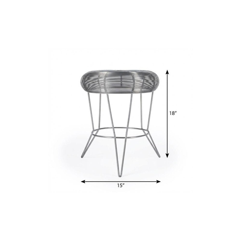 Silver Wire Round End Table - 18-inch