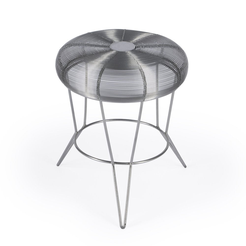 Silver Wire Round End Table - 18-inch