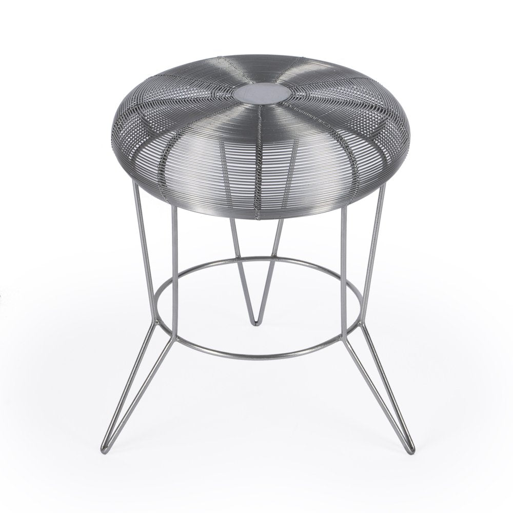 Silver Wire Round End Table - 18-inch