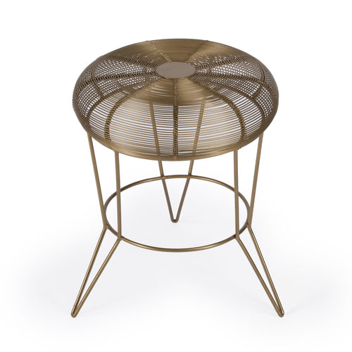 Antique Gold Iron Round End Table - 18-inch