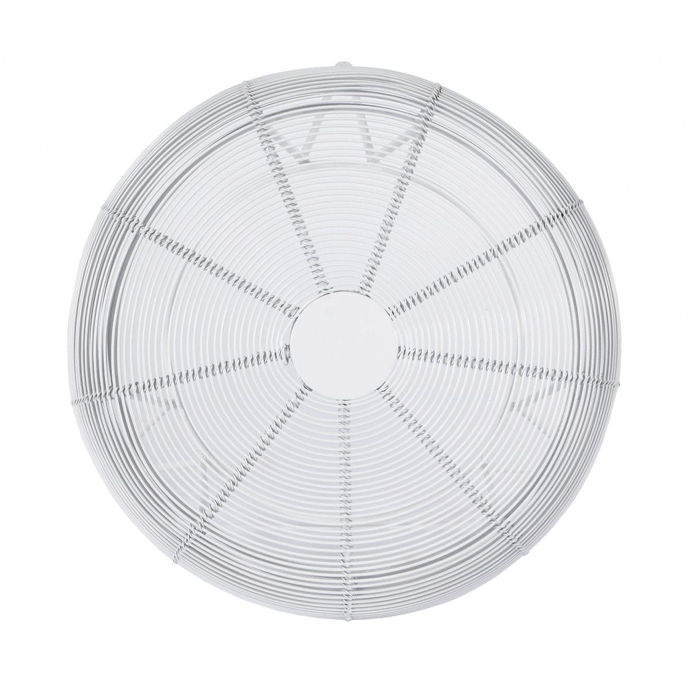 White Wire Round Top End Table - 18-inch