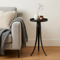 Black Distressed Aluminum Round End Table - 24-inch