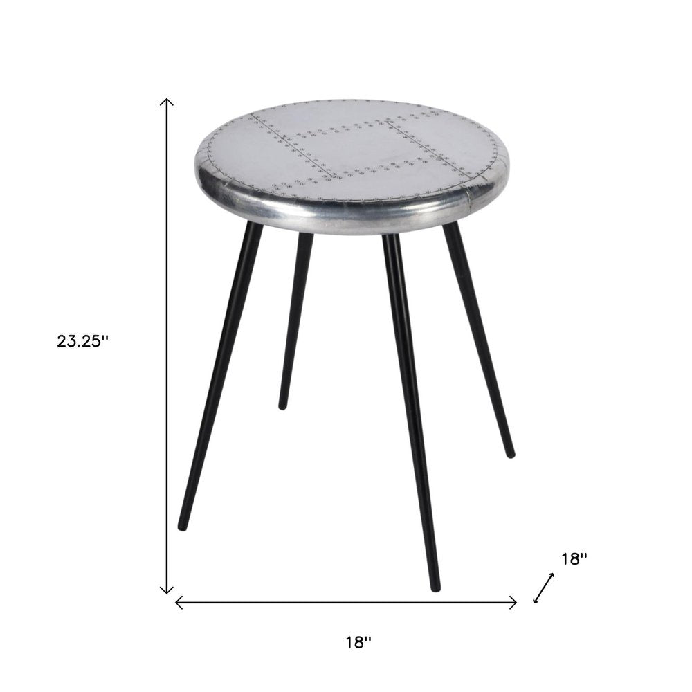 Silver Round End Table - 23-inch