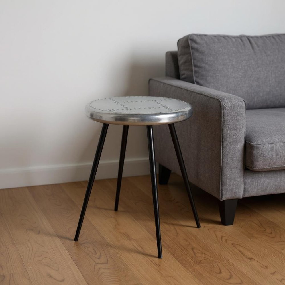 Silver Round End Table - 23-inch