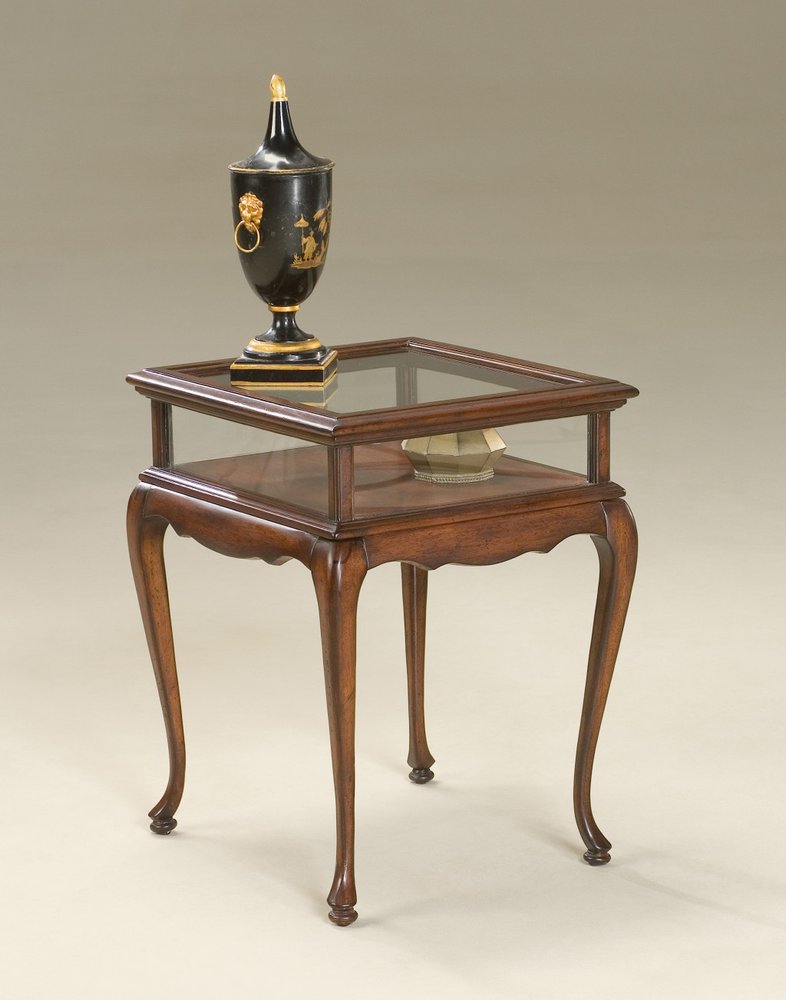 Dark Brown Glass Rectangular End Table - 25-inch
