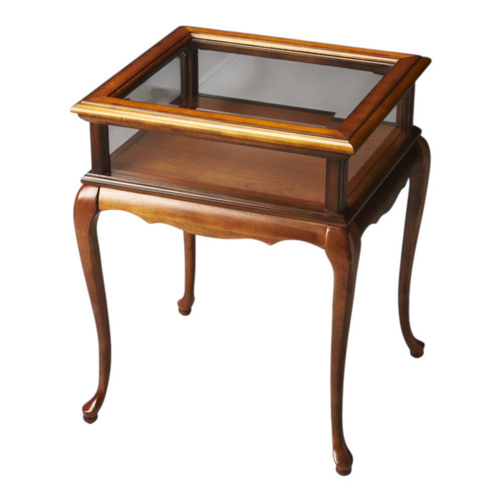 Brown and Clear Glass End Table - 25-inch