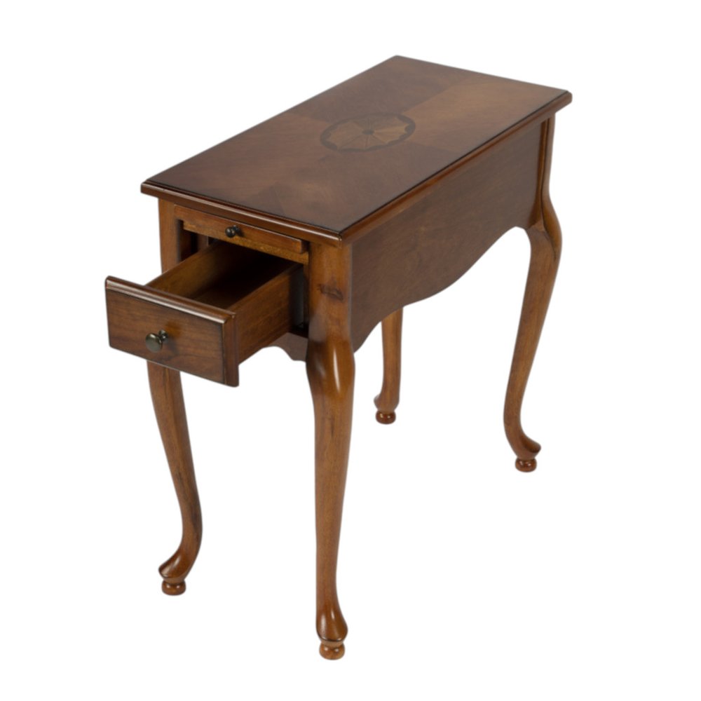 Brown Solid and Manufactured Wood Rectangular End Table with Drawer
