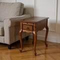 Brown Solid and Manufactured Wood Rectangular End Table with Drawer