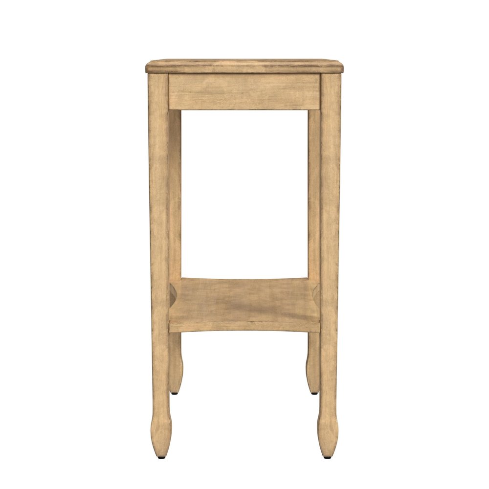Beige Manufactured Wood Rectangular End Table with Shelf - 25-inch