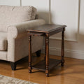Wood Brown End Table with Shelf - 24-inch