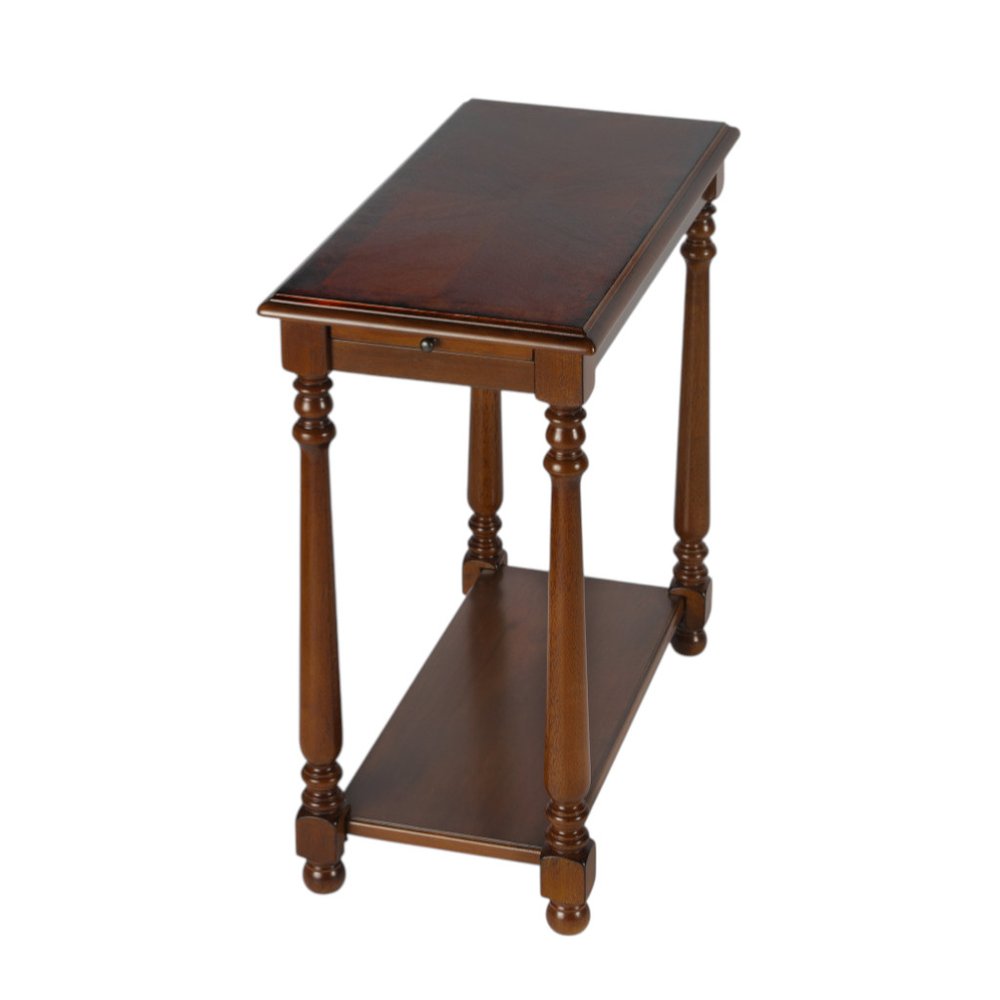 Brown End Table with Shelf - 24-inch