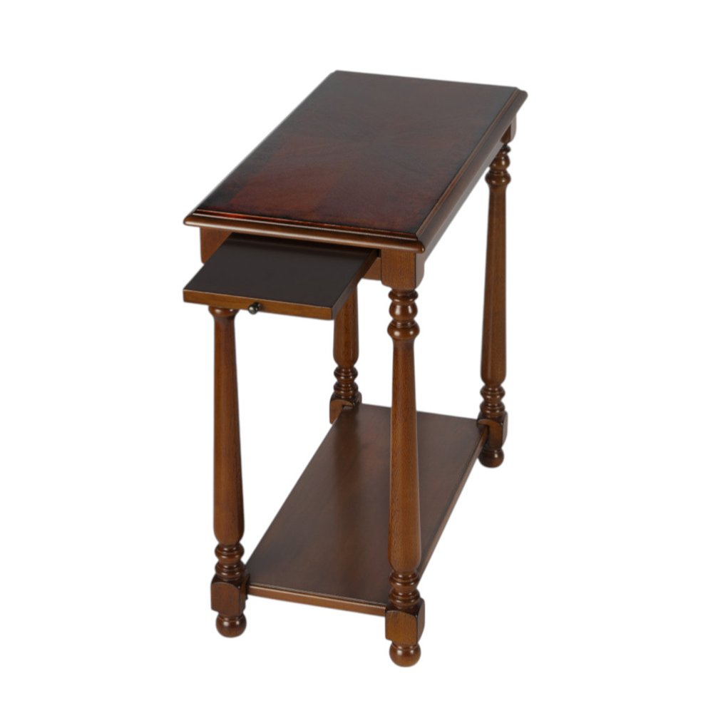 Brown End Table with Shelf - 24-inch