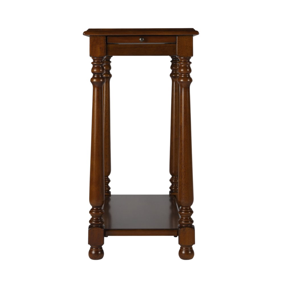 Brown End Table with Shelf - 24-inch