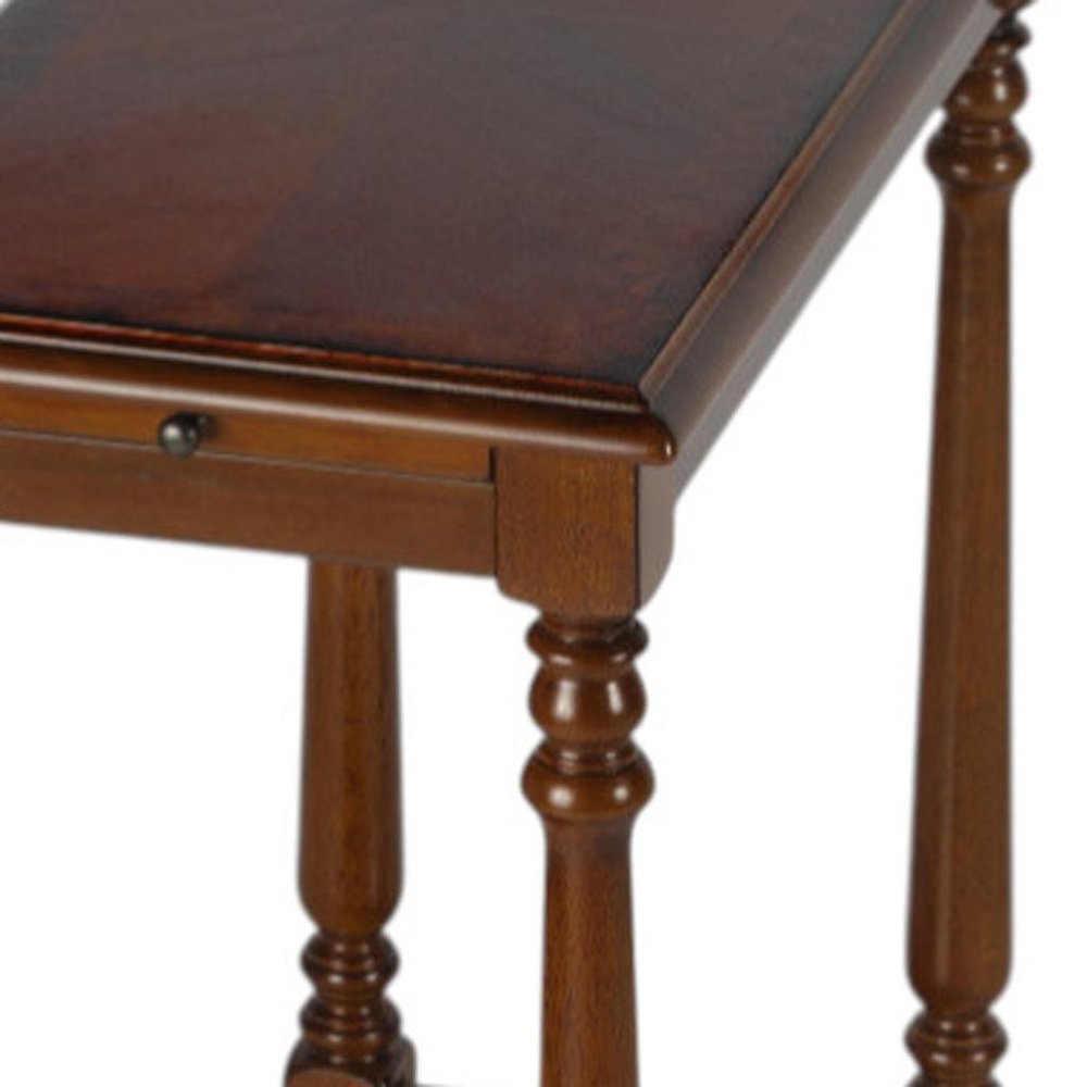 Brown End Table with Shelf - 24-inch