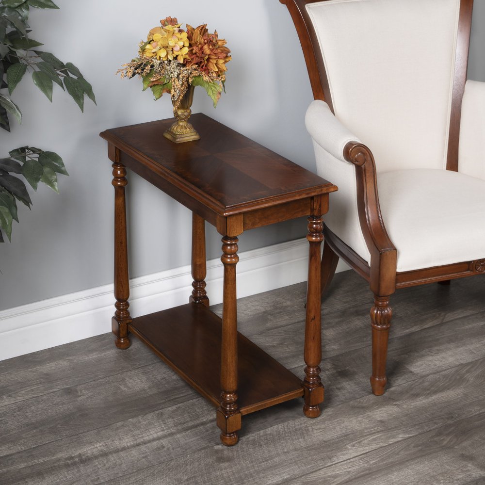 Brown End Table with Shelf - 24-inch