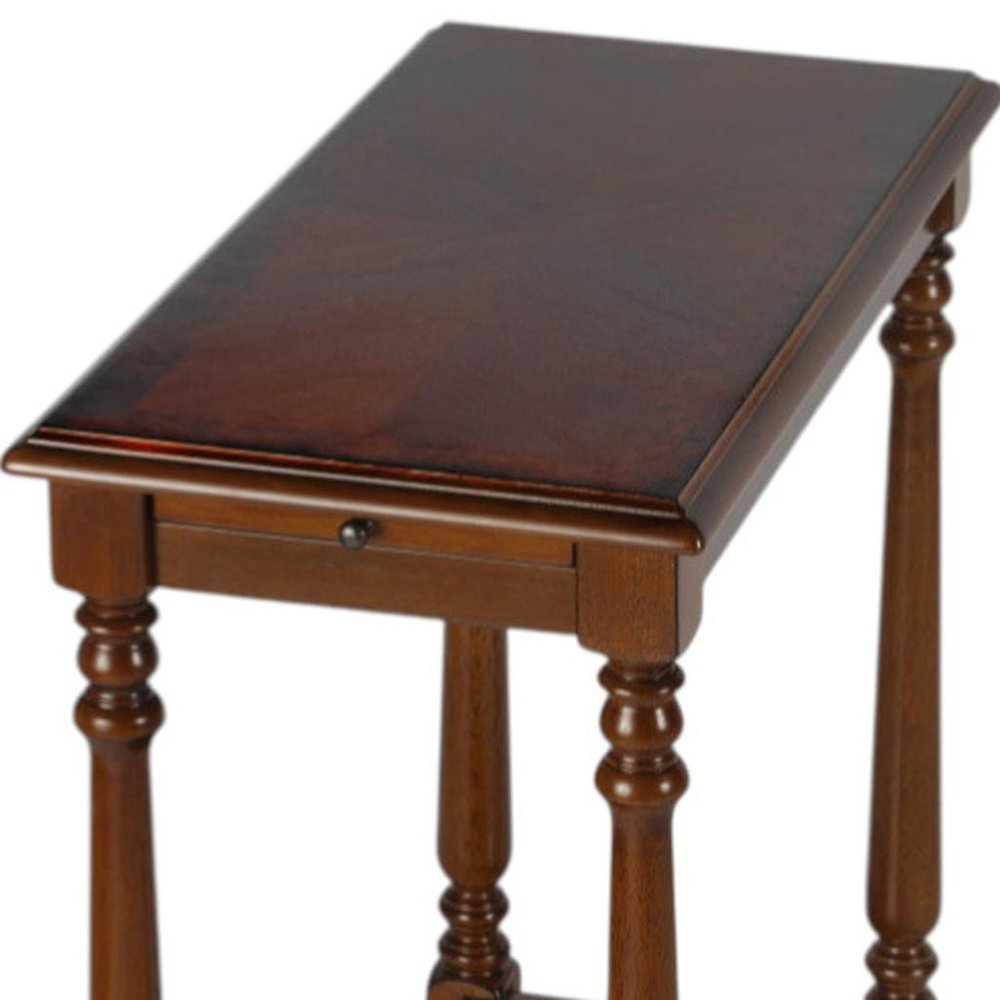 Brown End Table with Shelf - 24-inch