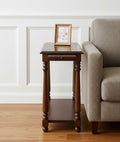 Wood Brown End Table with Shelf - 24-inch