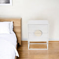 White Wood Two Drawer Nightstand - 24-inch