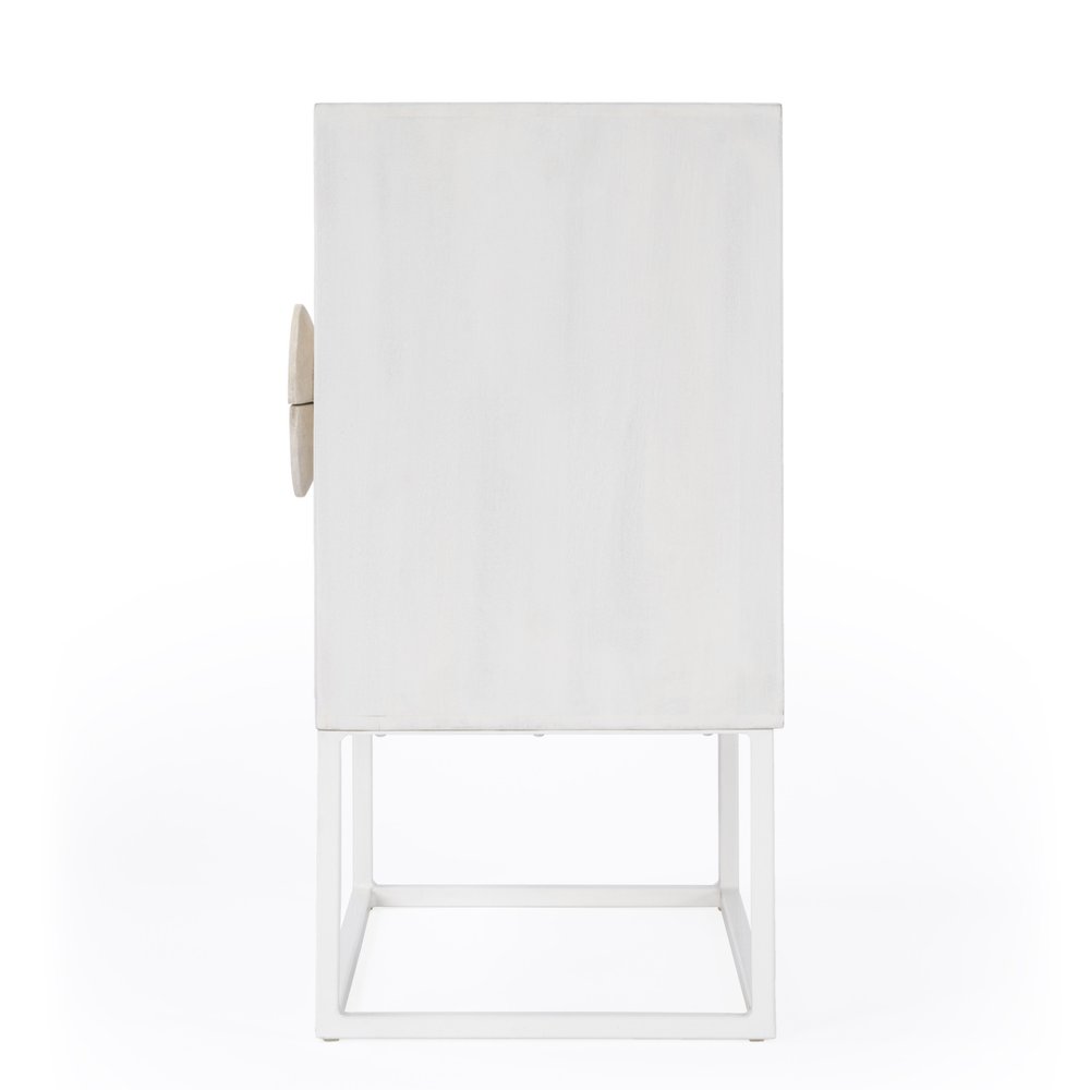 White Wood Two Drawer Nightstand - 24-inch