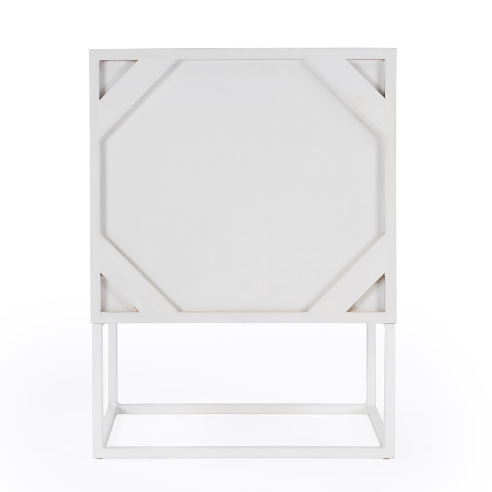White Wood Two Drawer Nightstand - 24-inch