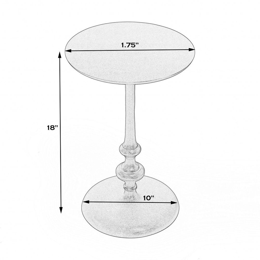 Dark Burnished Bronze Aluminum Round Top Pedestal End Table - 18-inch