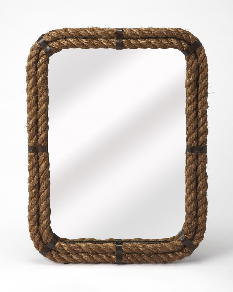 Brown Framed Accent Mirror - 25-inch