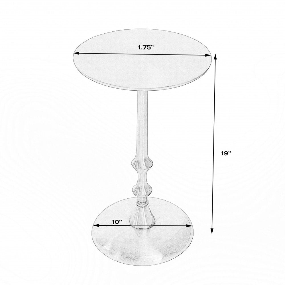 Gold Aluminum Round Pedestal End Table - 19-inch