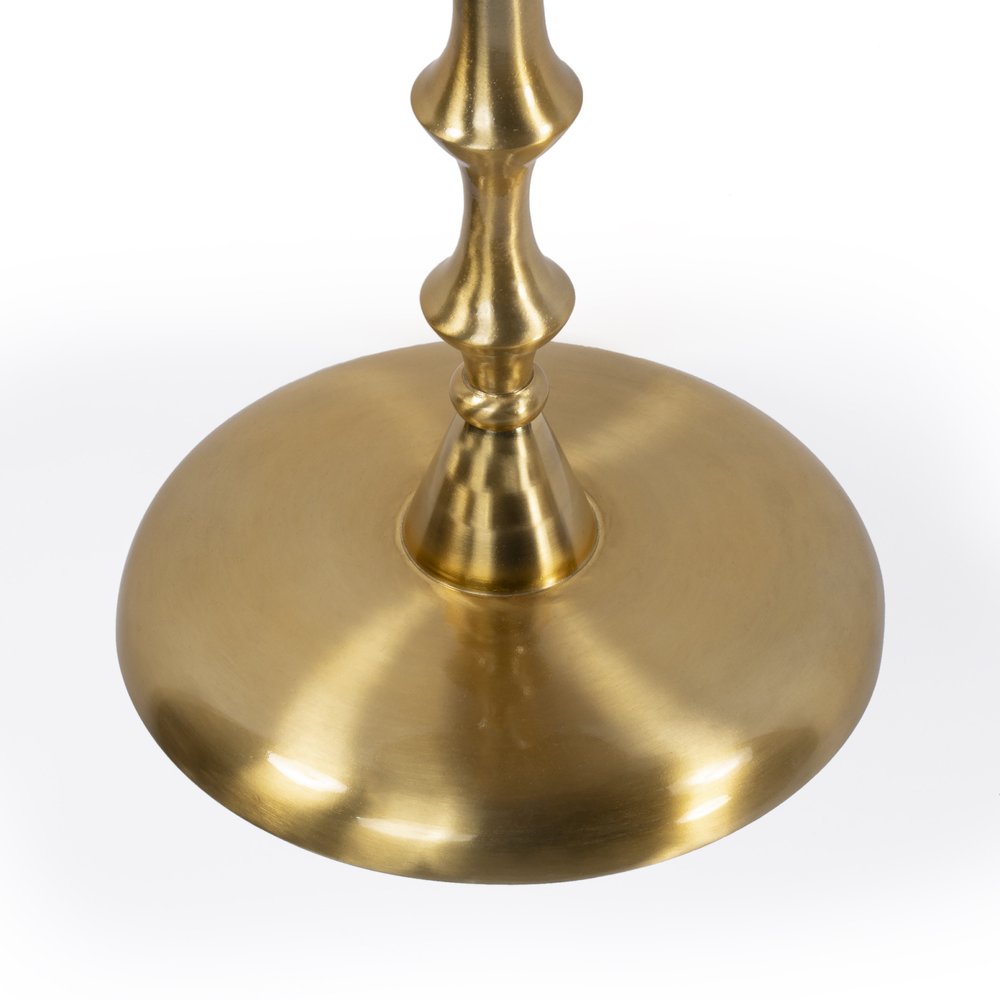 Gold Aluminum Round Pedestal End Table - 19-inch