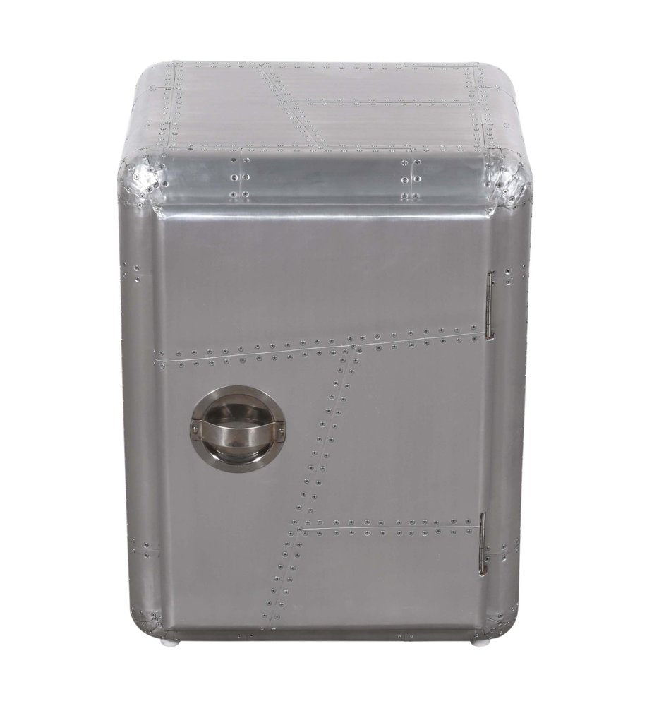Silver Aluminum Standard Accent Cabinet with One Shelf - 18-inch