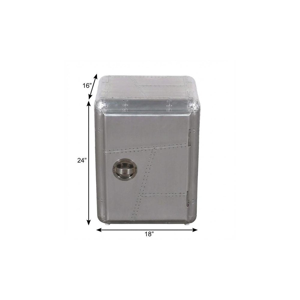 Silver Aluminum Standard Accent Cabinet with One Shelf - 18-inch