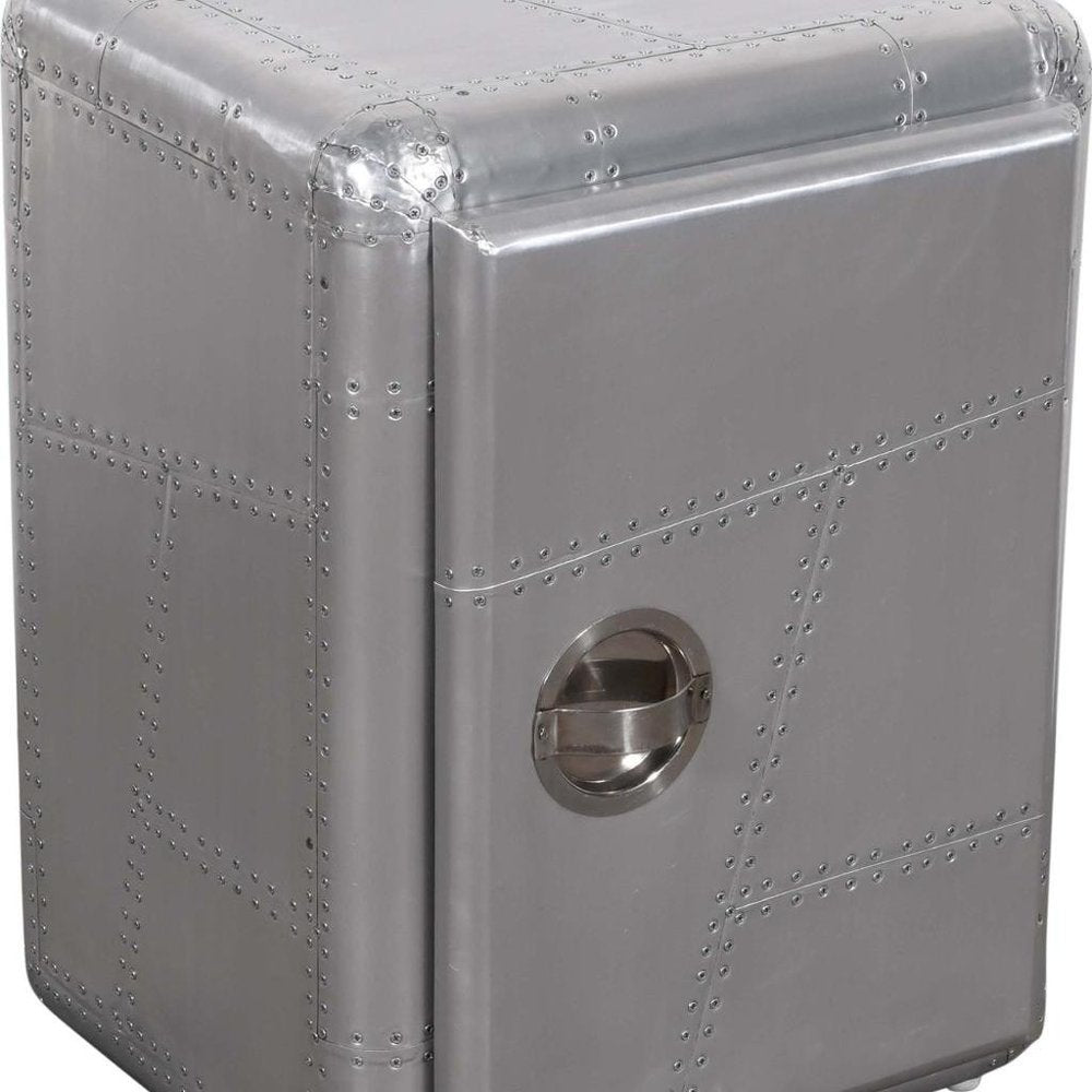 Silver Aluminum Standard Accent Cabinet with One Shelf - 18-inch
