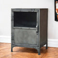 Silver Metal Accent Cabinet with Two Shelves - 20-inch