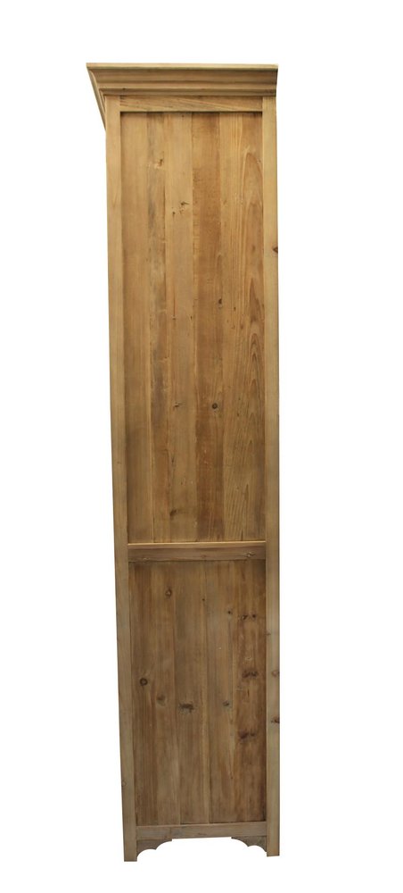 Natural Solid Wood Carved Geometric Accent Cabinet with Four Doors - 47-inch