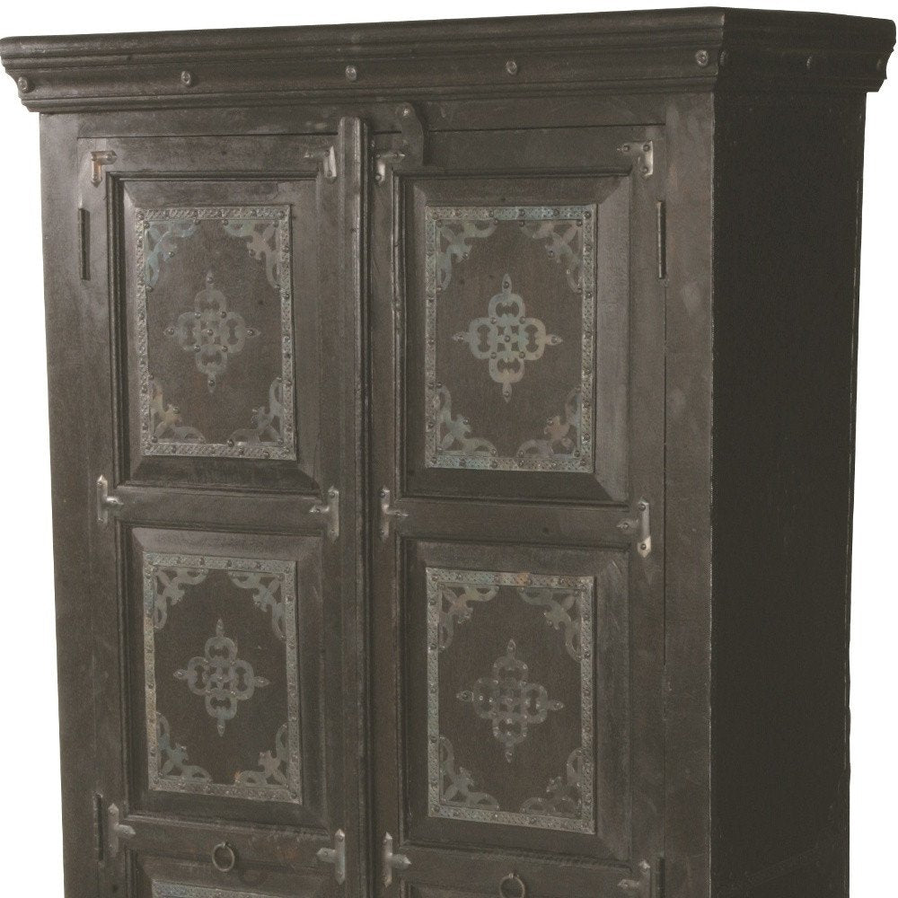 Dark Brown Solid Wood Pantry or Storage Closet - 72-inch