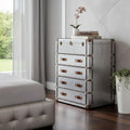 Silver Aluminum Four Drawer Dresser - 42-inch