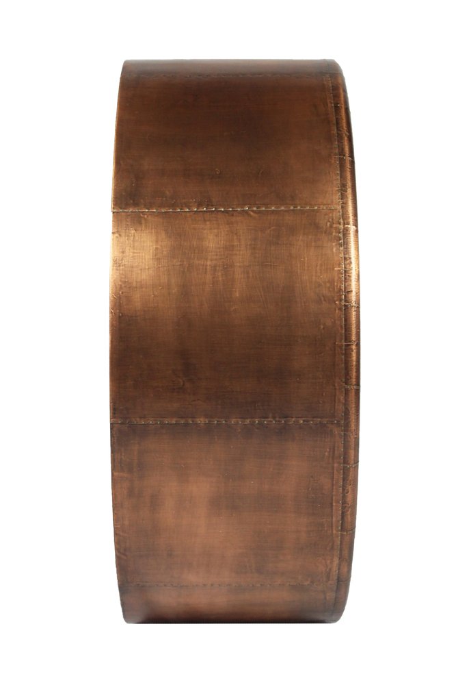 Copper Round Metal Framed Accent Mirror - 21-inch