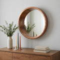 Copper Round Metal Framed Accent Mirror - 21-inch