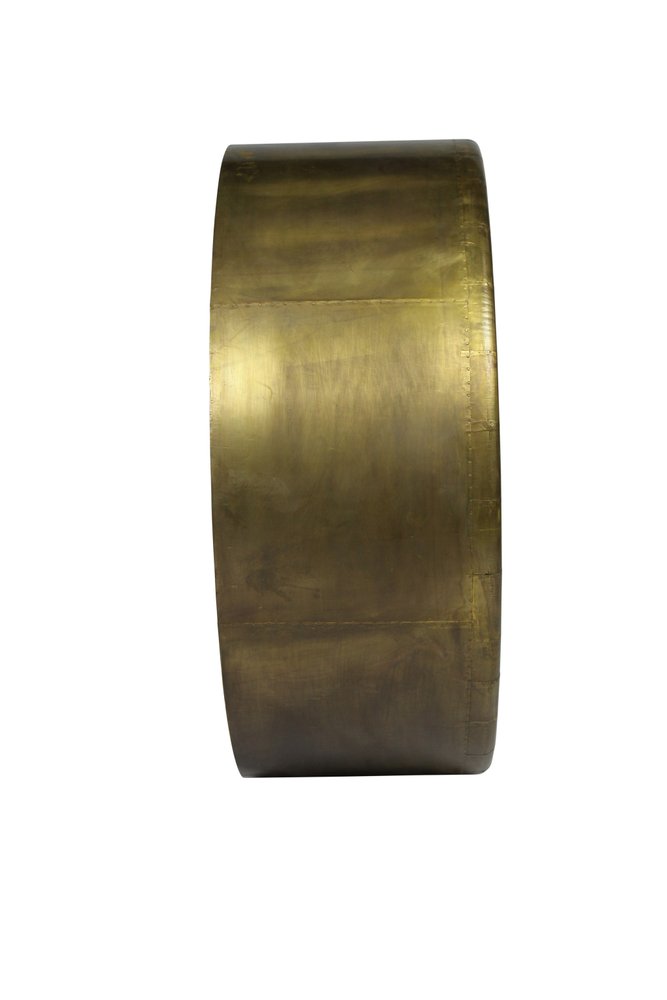 Brass Round Metal Framed Accent Mirror - 21-inch