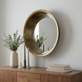 Brass Round Metal Framed Accent Mirror - 21-inch