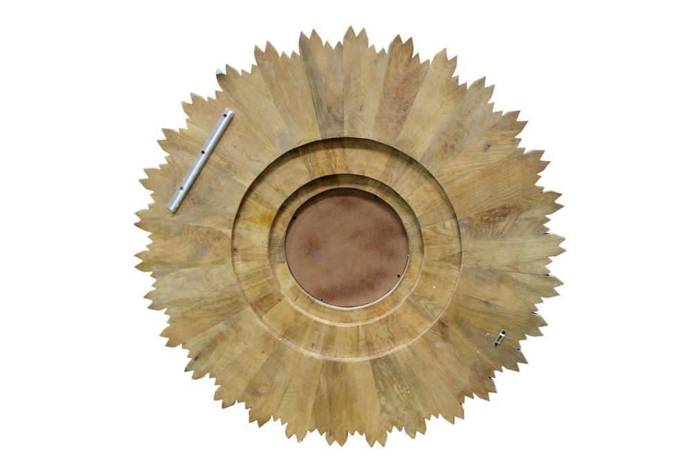 Antiqued Gold Sunburst Wood and Metal Framed Accent Mirror - 44-inch